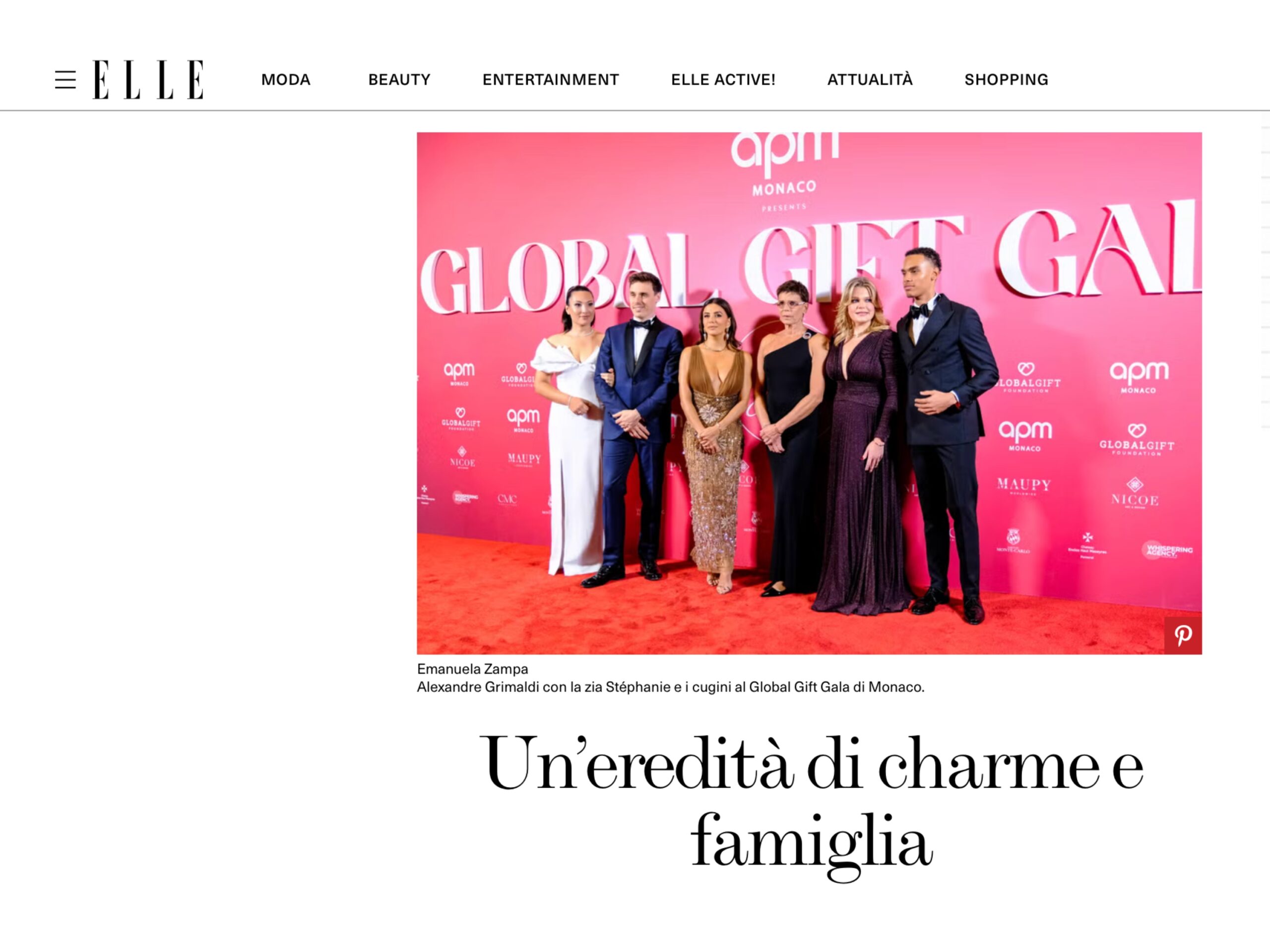 Published in Elle, article “Un'eredità di charme e famiglia”, [2025]. Documentary photography by Emanuela Zampa. Screenshot of the original editorial layout, preserving image placement and credits.