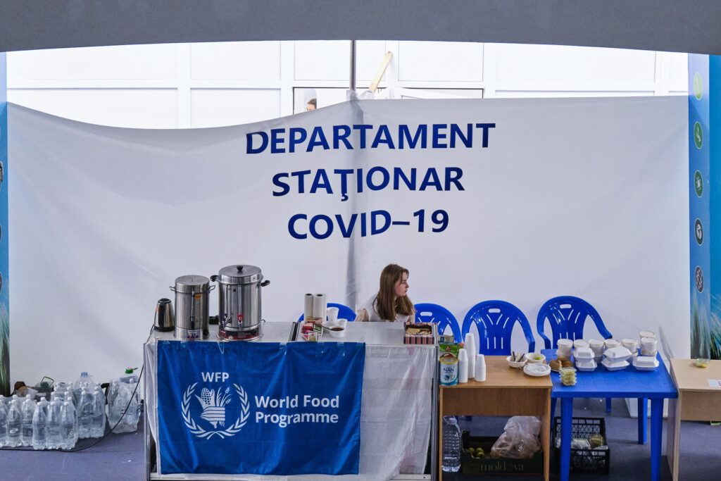 At the International Exhibition Centre MoldExpo, already repurposed as a Covid-19 center during the pandemic, is once more reconverted in refugee center, were World Food Program, UNHCR and IOM/OIM work together with local authorities to grant basic and urgent help for refugees. Chisinau, Moldova, 18 March 2022.